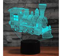(As show, One size) XYC 3D Train Bus Car Night Light Table Desk Optical Illusion Lamps 7 Color Changing Lights LED Table Lamp Xmas Home Love Birthday Children Kids Gift