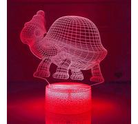 (As show, One size) XYC 3D Turtle Night Light Lamp Illusion 7 Color Changing Touch Switch Table Desk Decoration Lamps Gift with Acrylic Flat ABS Base USB Cable Toy