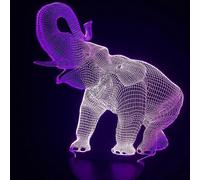 (As show, One size) XYC Amazing 3D Illusion Led Table Lamp Night Light with Animal Elephant Shape Touch 7 Colors Change Effect Home Decor