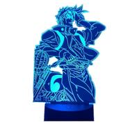 (As show, One size) XYC Anime 3D Lamp Gift Led Night Light Manga Figure Joseph Joestar LED Illusion Light for Bedroom Decor Kids Birthday Xmas Gift (16 Colors with Remote