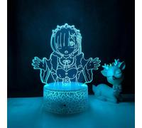 (As show, One size) XYC Anime Led Night Light Re Zero Starting Life in World Nightlight for Bedroom Decor Birthday Gift Re Zero 3D Lamp