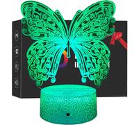 (As show, One size) XYC Butterfly Lamp Butterfly Night Light for Kids with Remote Touch 7 Colors + 16 Colors Changing Kids Room Decor 3D Optical Illusion Kids Lamp As a G