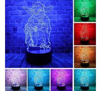 (As show, One size) XYC Cute Darth Vader Stormtrooper Yoda Anime Character 3D Optical Illusion LED Room Decor Table Lamp with Remote 7 Colors Visual Night Light
