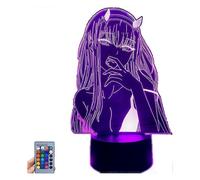 (As show, One size) XYC Darling in The FRANXX Zero Two Night Light 3D Illusion Light LED Table Lamp Touch/Remote Control Bedroom Decor Light Home Decor