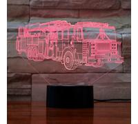 (As show, One size) XYC Fire Car LED Night Light for Kids 3D Visual Desk Lamps with 7 Color Changing Lights Touch Button Fire Truck Shape Best Gift(Fire Truck)