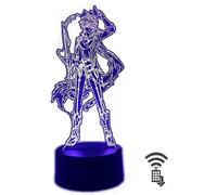 (As show, One size) XYC Game Genshin Impact Diluc Fans Anime 3D Illusion Night Light,LED Table Desk Lamps,Home Decor Touch 7 Colors/Remote Control(Black Remote)