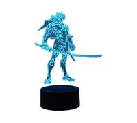 (As show, One size) XYC Game OW Assault Hero Genji 3D Vision LED Night Light 7 Color Touch/Remote Control 16 Color USB Table Lamp Bedroom Colorful Lamp Gifts