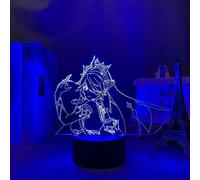 (As show, One size) XYC Genshin Impact Rosaria Led Night Light 3D Illusion Night Lamp Home Room Decor Acrylic LED Light Xmas Gift Lamps(16 Colors with Remote)