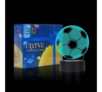 (As show, One size) XYC Kids Night Light Soccer 3D Optical Illusion Lamp,7 Colors Changing Football Birthday Xmas Valentine's Day Gift Idea for Decorating Room