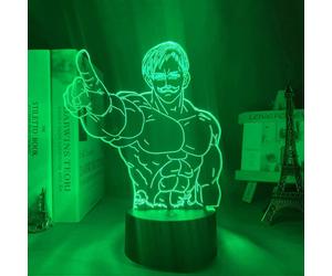 (As show, One size) XYC The Seven Deadly Sins Escanor Led Night Light for Bedroom Decor Gift Nightlight Anime 3D Lamp The Seven Deadly Sins Escanor