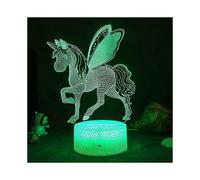 (As show, One size) XYC Unicorn Gifts for Grils 3D Illusion Night Light Bedside Lamp with Remote Control 16 Colors Changing Function for Room Home Decor