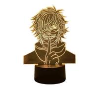 (As show, One size) XYC USB Anime Light Ken Kaneki LED Night Light RGB 16 Colors Changing 3D Optical Illusion Bedside Lamp Touch with Remote Control for Home Room Decorat