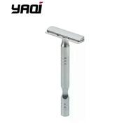 (As show, One size) YAQI Beard shaver Matte Chrome Color AC Blade Excalibur Single-edged Mens Shaving Safety Razor