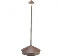 (As show, One size) Zafferano Pina Pro - Aluminum Dimmable LED Table Lamp, IP54 Protection, Indoor/Outdoor Use, Plug Charging Base, H29cm, EU Plug - Corten-WELLNGS -NEW[P