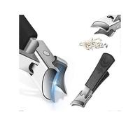 (As show, orange) Wide Jaw Opening Anti-Splash Slanted Nail Clipper, Ultra Sharp Stainless Steel