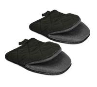 (As show, Red) 1 Pair Short Oven Mitts, Heat Resistant Silicone Kitchen Mini Oven Mitts For 500 Degrees, Non-slip Grip Surfaces