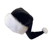 (As show, Red) Santa Hat for Adults Unisex Velvet Comfort Extra Thicken Xmas Hat Christmas New Year Festive Party Decorative Holiday Hat
