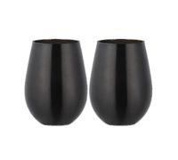 (As show, Rose gold) 2 Pcs Wine Tumbler Stainless Steel Stemless Wine Glass For Travel