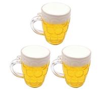 (As show, Straight Beer Cup) 3pcs Simulation Beer Glass Cake Decoration Father's Day Cake Accessories Yellow