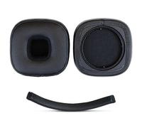 (As show, White) Compatible For Marshall Major V Headphones Replacement Ear Pads Protein Leather Cushions + Headband Cover Set