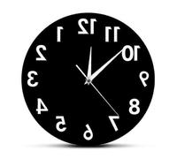 (As show, White) Reverse Anti Wall Clock Modern Backwards Time Run Counter Clockwise Wall Watch