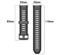 (As show, Yellow Black) 20mm Silicone Strap For Garmin Bounce