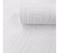 Livingwalls Wallpaper 6640-13 - White Embossed Textured Blown Vinyl Paintable 10.05 x 0.53 m