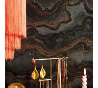 AS Stories Of Life Quartz Marble Black & Bronz Metallic Luxury Wallpaper 39659-4