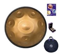 AS TEMAN HANDPAN,Handpan drum instrument in D Minor 10 Notes 440Hz 22 inches Steel Hand Drum with Soft Hand Pan Bag, 2 handpan mallet,Handpan Stand,dust-free cloth