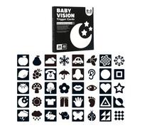(as the picture, 0-3M) 1 Box Baby Black White Cards Infants High Contrast Flash Card 0-3 Months Newborns Visual Stimulation Brain Sensory Development Paper Card Toy