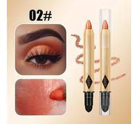 (as the picture, 02) 2 In 1 Pearlescent Eyeshadow Stick Eyeshadow Pencil Waterproof Glitter Matte Eyeshadow Makeup High Pigmented Eyelid Under Crease Eyeshadow Pen