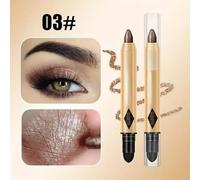 (as the picture, 03) 2 In 1 Pearlescent Eyeshadow Stick Eyeshadow Pencil Waterproof Glitter Matte Eyeshadow Makeup High Pigmented Eyelid Under Crease Eyeshadow Pen