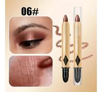 (as the picture, 06) 2 In 1 Pearlescent Eyeshadow Stick Eyeshadow Pencil Waterproof Glitter Matte Eyeshadow Makeup High Pigmented Eyelid Under Crease Eyeshadow Pen