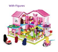 (as the picture) 0721 Holiday Garden Villa Princess Girl Castle Small Particle Assembly Building Blocks Toys
