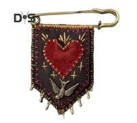 (as the picture, 1) 1/2/3/4/5Pcs Hope Protect Pocket with Rosemary Hand Embroidered Healing Bag with Pin Carry Hope Everywhere You Go Love Notes