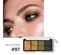 (as the picture, 1#) 4-Color Eyeshadow Palette Earth Color Pearl Matte Glossy Eyeshadow Palette Highly Pigmented Eyeshadow Daily Eye Makeup