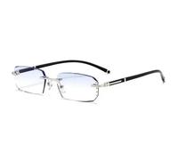 (as the picture, -1.5) Diamond Cutting Myopia Glasses Anti Blue Light Rimless Computer Near Sight Eyeglasses Men's Finished Prescription Minus Eyewear