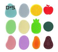 (as the picture, 1 Set) 6/12Pcs Silicone Sensory Stone Toy Anxiety Stress Relief Portable Travel Calming Fidget Stone Textured Worry Stone Toy Kids Teens Adults Gift