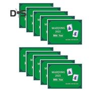 (as the picture, 10 pcs) 1/2/4/8/10Pcs 2025 Mahjong Score Card Mahjong League Official Standard Hands And Rules Mah Jongg Paper Scorecard Mahjong Instruction Card