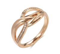 (as the picture, 10) Personality Crossing Geometric Micro Inlay Zircon Women Rings Fashion Gold Color Vintage Jewelry
