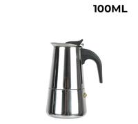 (as the picture, 100ml) Moka Coffee Maker Coffee Maker Pot Mocha Espresso Latte Stovetop Filter Coffee Pot for Kitchen 2/4/6/9 Cups Stainless Steel
