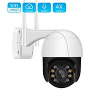 (as the picture, 1080p EU plug) Wifi Ip Camera Outdoor 4x Digital Zoom Ai Human Detect H.265 P2p Audio 2mp 3mp Security Cctv Camera Wireless 1080p Ptz Cameras
