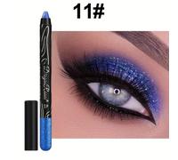 (as the picture, 11) Shining Luster Eyeshadow Pencil 12 Color Mixing Palette Highlighting Eye Contouring and Eyeliner Long-Lasting Waterproof Eyeshadow Stick