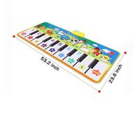 (as the picture, 135x58cm) Musical Mats Keyboard Piano Play Mat Dance Floor Music Mat Animal Blanket Carpet Playmat Early Educational Toys for Kids Baby Toddlers (53.2x23.6 in)