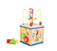 (as the picture, 14.8*15*29.7cm) Motor Skills Cube Beads Labyrinth, 5-in-1 Game Centre Activity Cube for Baby Educational Toy, Roller Coaster Beads Maze Babies Montessori Toy, Gifts