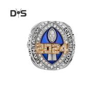 (as the picture, 14cm A) Football Championship Ring Double-plated Surface Cubic Zirconia Necklace Bracelet Pendant Football League Winner Trophy Ring Award Ring