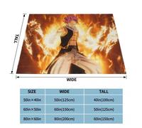 (as the picture, 150x200cm 60x80inch) Dragneel Natsu Flannel Throw Blanket Fairy Tail Anime Blankets For Bedding Office Warm Bedding Throws