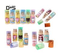 (as the picture, 16pcs) 8/16Pcs Mini Colored Pencils Portable Colored Pencil Kit with Sharpener Pre-Sharpened Party Fillers Set