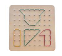 (as the picture, 17.8x17.8cm) Montessori Teaching Aids Geometry Nail Board 0.4 Children's Graphics Early Education Toys Children's Educational Mathematics Wooden Nail Board