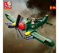 (as the picture) 170pcs Sluban 0683 WW Il Military Attack Aircraft Model Building Block Toys Children Diy Bricks Toy Gift